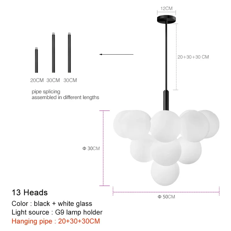 suspension led en verre de luxe décoratives idéales pour restaurant - Image 12