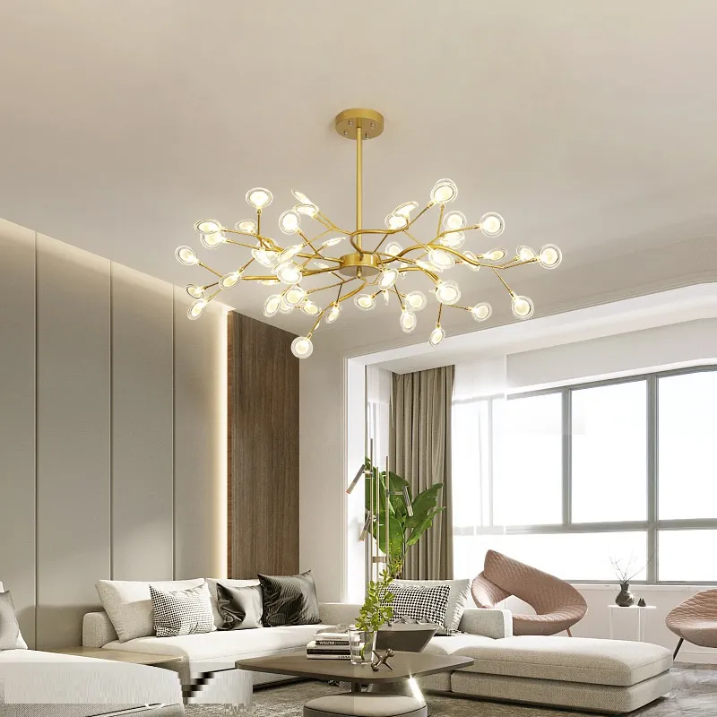Suspension LED modernes or noir branche d'arbre lustres décor de chambre chambre à manger salon Lustre lampe décoration de la maison - Image 4