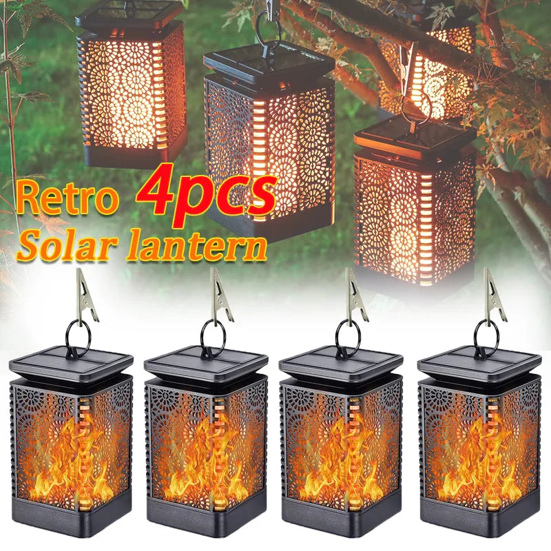 lanterne solaire extérieure à led lumière vacillante décorative
