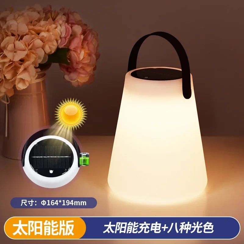 lanterne solaire rechargeable sans fil avec poignée en silicone - Image 7