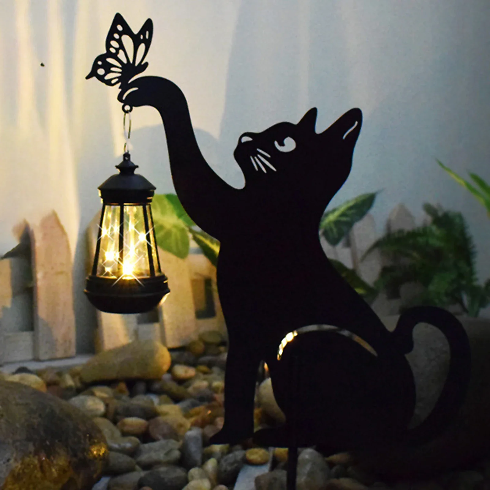 lanterne solaire suspendue silhouette de chat décorative étanche multifonctionnelle - Image 3