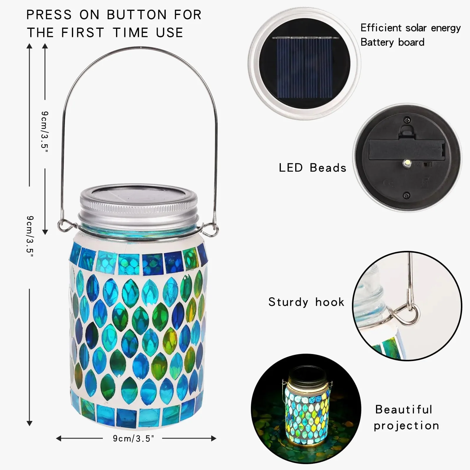 lanternes solaires en mosaïque pour jardin et terrasse - Image 6