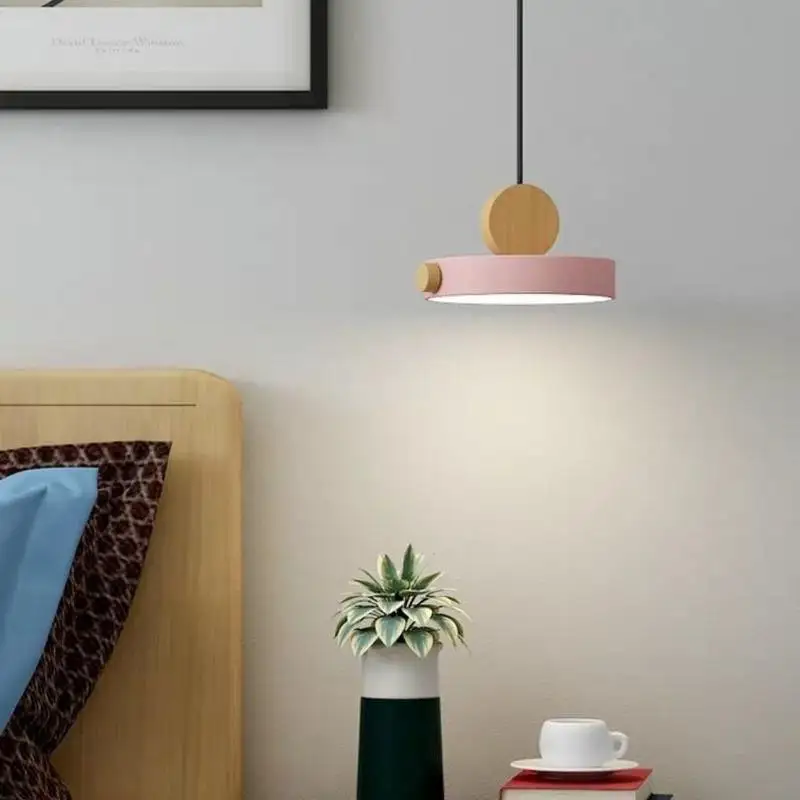 LED Iron Pendant Light for Dining Room, Round Disc, Long Strip, Bedside Nightlight, Study Living Room, Simple Decor, Coffee Bar - Image 3