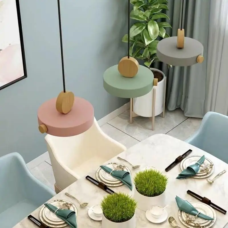 LED Iron Pendant Light for Dining Room, Round Disc, Long Strip, Bedside Nightlight, Study Living Room, Simple Decor, Coffee Bar - Image 4