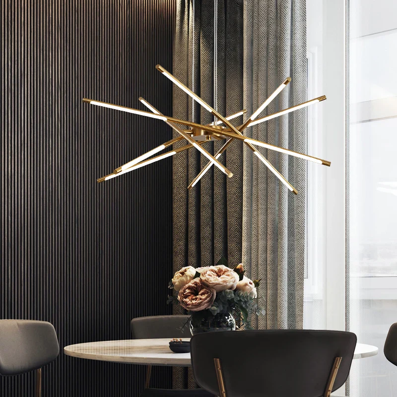 Light luxury style Nordic restaurant chandelier, simple modern atmosphere creative living room bedroom lighting net red led lamp - Image 3