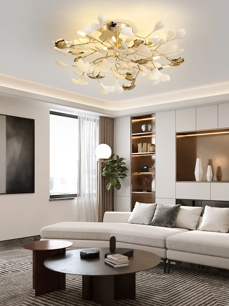 Living Room Ceiling Lamp Post-modern Designer Gingko Leaf Restaurant Bedroom Ceiling Lights Hotel Art LED Decor Lighting Fixture - Image 2