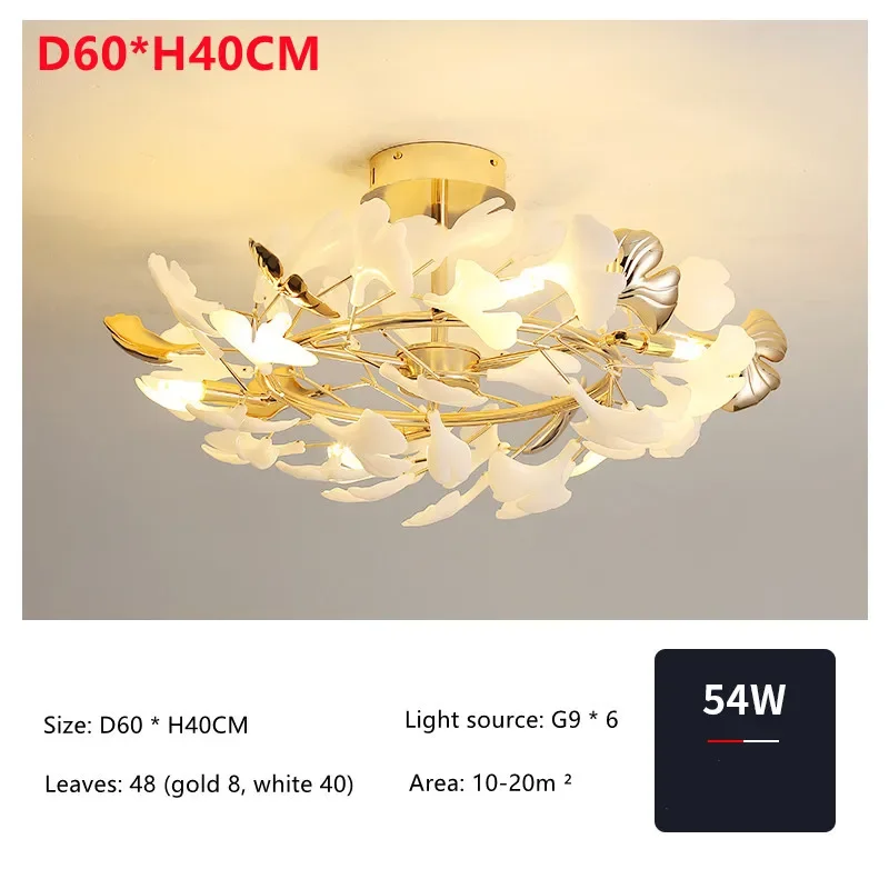 Living Room Ceiling Lamp Post-modern Designer Gingko Leaf Restaurant Bedroom Ceiling Lights Hotel Art LED Decor Lighting Fixture - Image 7