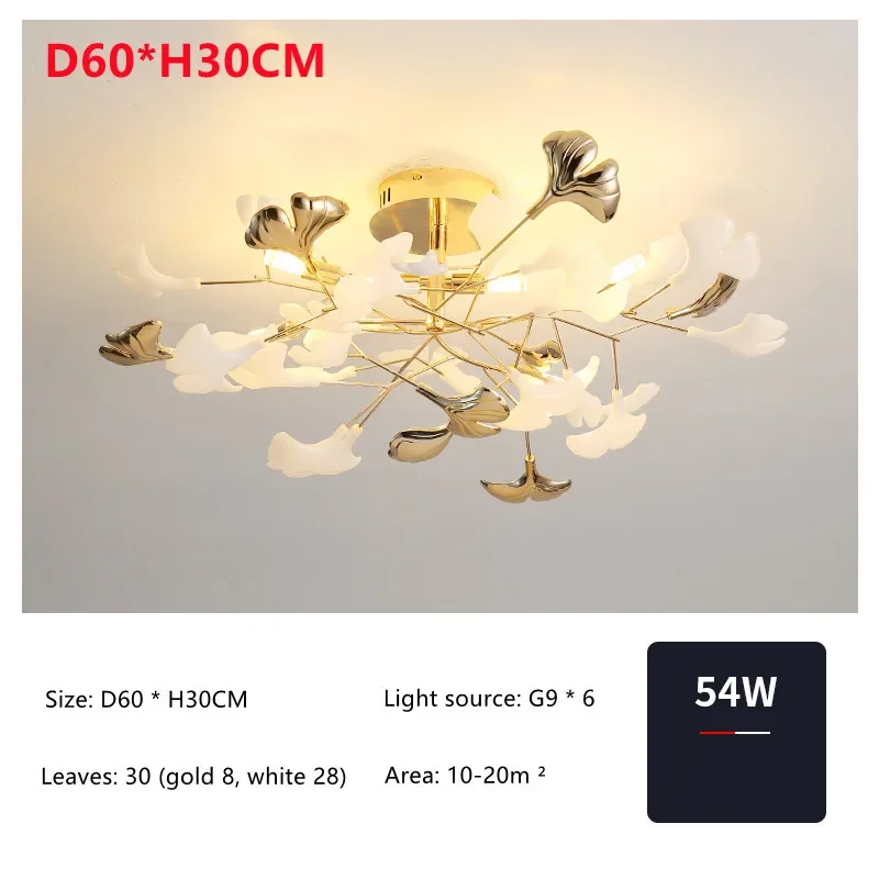 Living Room Ceiling Lamp Post-modern Designer Gingko Leaf Restaurant Bedroom Ceiling Lights Hotel Art LED Decor Lighting Fixture - Image 9