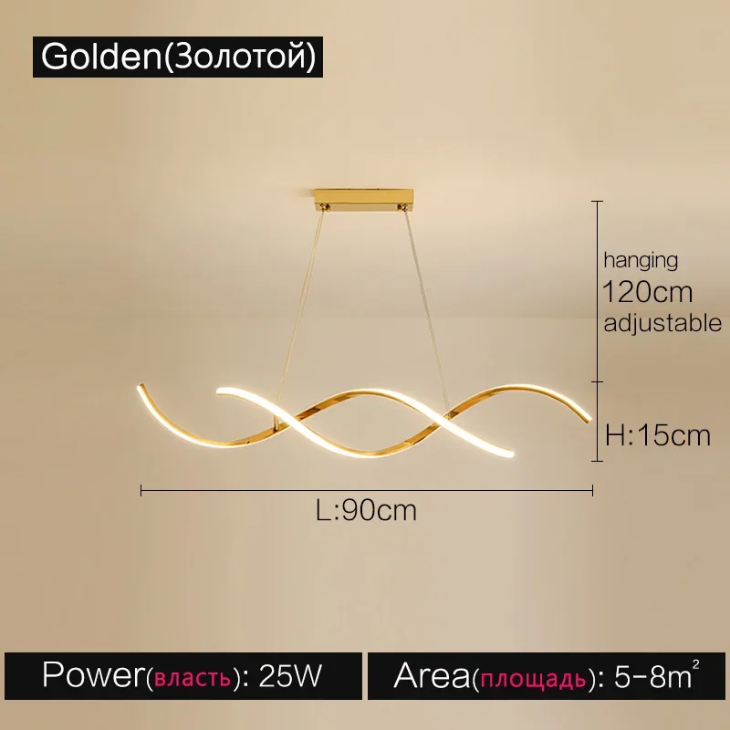 Living room chandelier Northern Europe chandelier creative restaurant ceiling lighted long chandelier living room lights - Image 12
