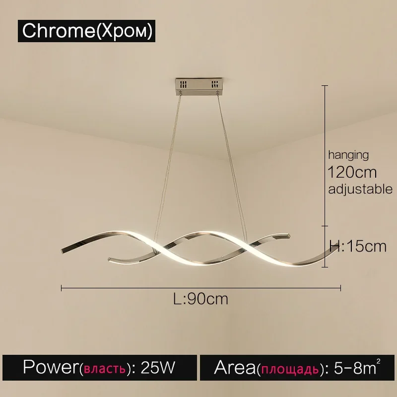 Living room chandelier Northern Europe chandelier creative restaurant ceiling lighted long chandelier living room lights - Image 9