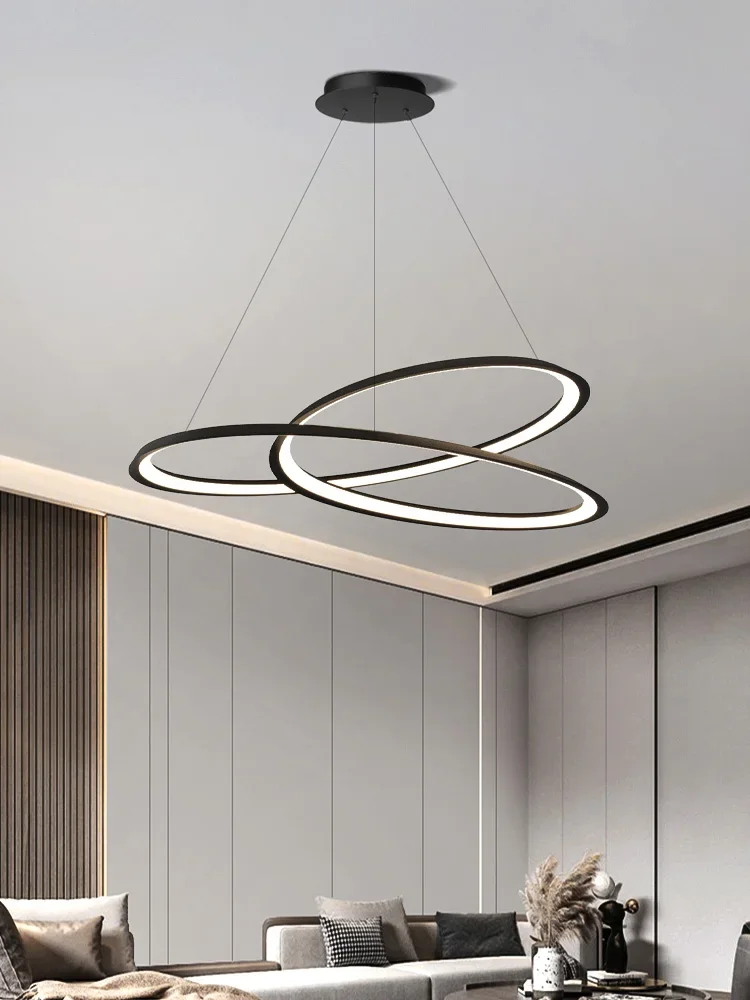 Living Room Chandelier Simple And Creative Ring Lamp Modern Lamp Bar Table Lamp Nordic Light Luxury Hall Ceiling Chandelier - Image 2