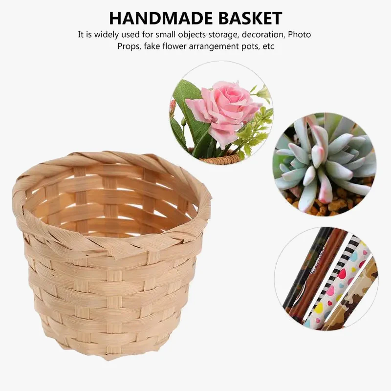 lot de 10 paniers en bambou pour rangement fruits et bureau - Image 5