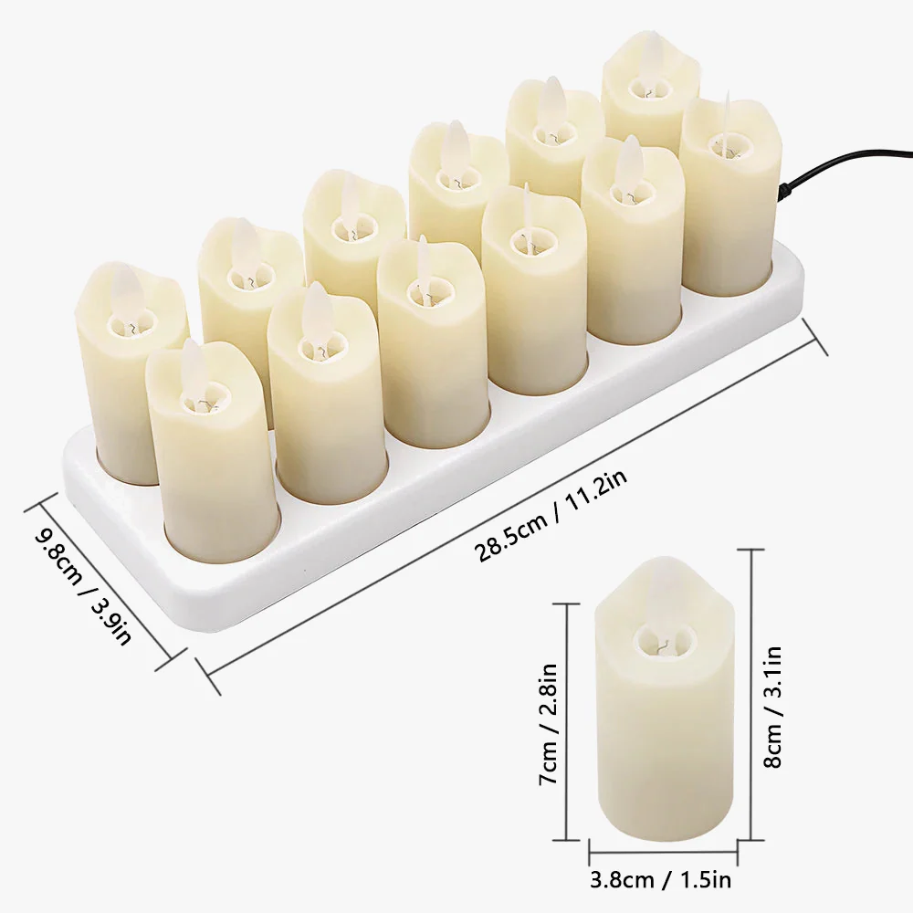 lot de 12 bougies led rechargeables sans flamme pour Noël Halloween - Image 4