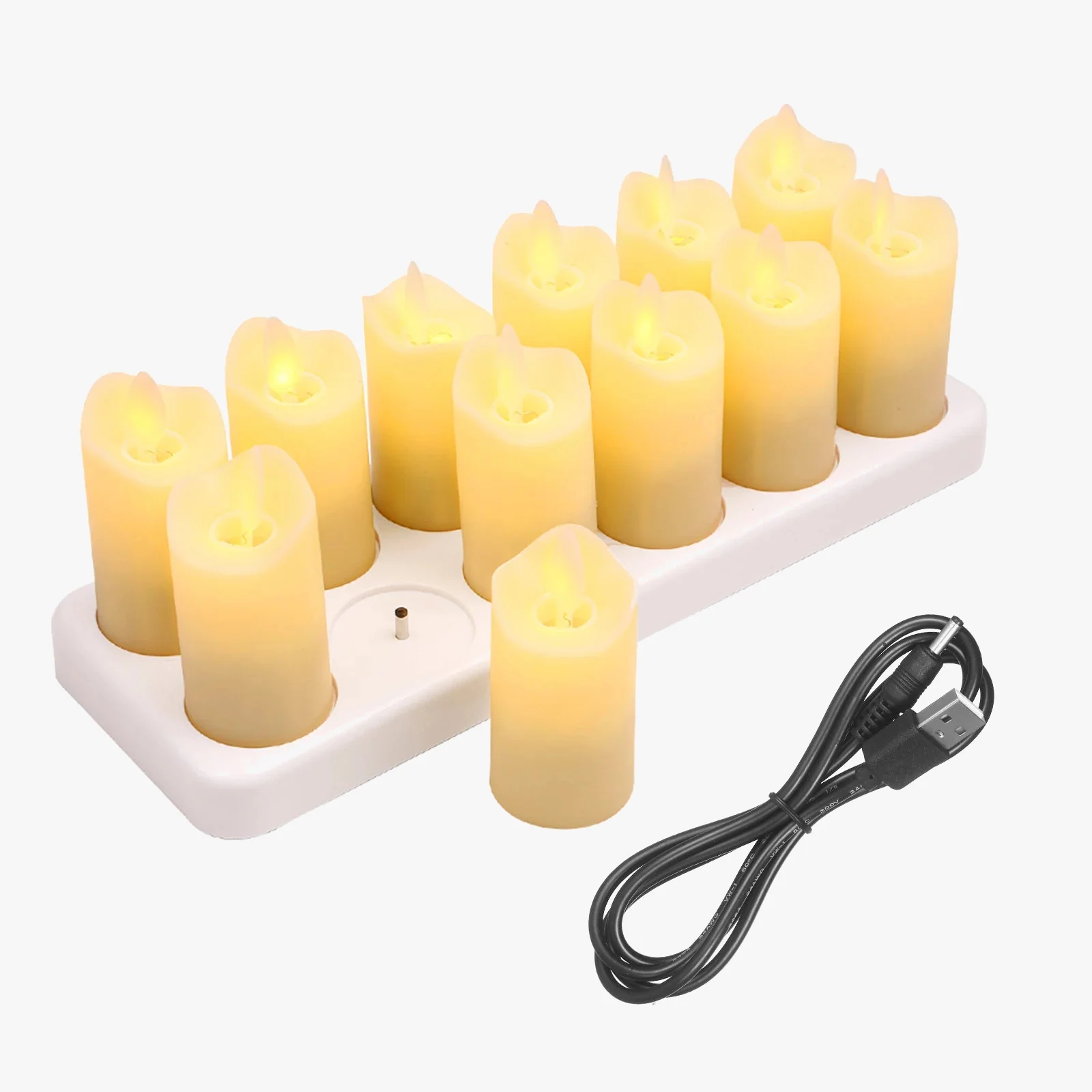 lot de 12 bougies led rechargeables sans flamme pour Noël Halloween - Image 5