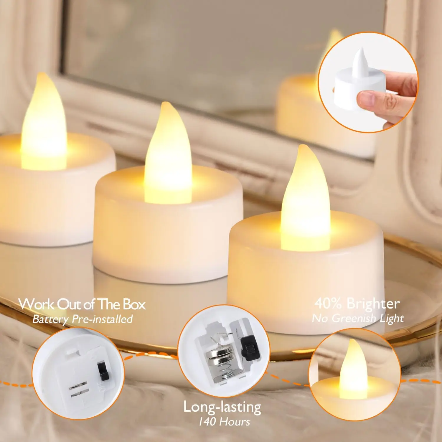lot de 24 bougies led créatives pour halloween et noël - Image 2