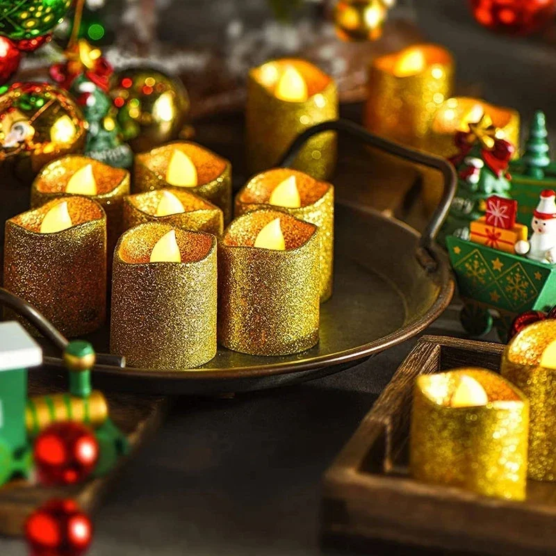 lot de 3 ou 12 bougies led pour anniversaires mariages et décorations intérieures - Image 2