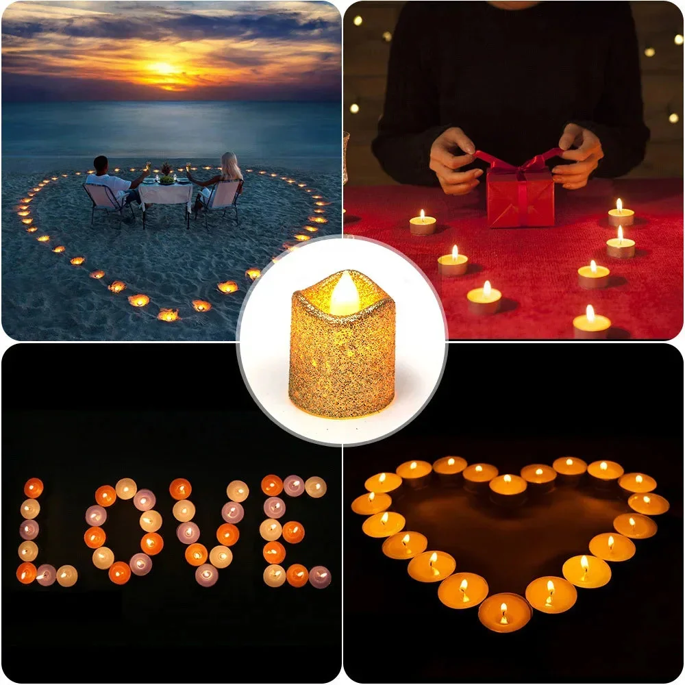 lot de 3 ou 12 bougies led pour anniversaires mariages et décorations intérieures - Image 5