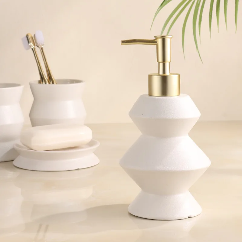 lot de 4 bouteilles en céramique pour salle de bain - Image 3