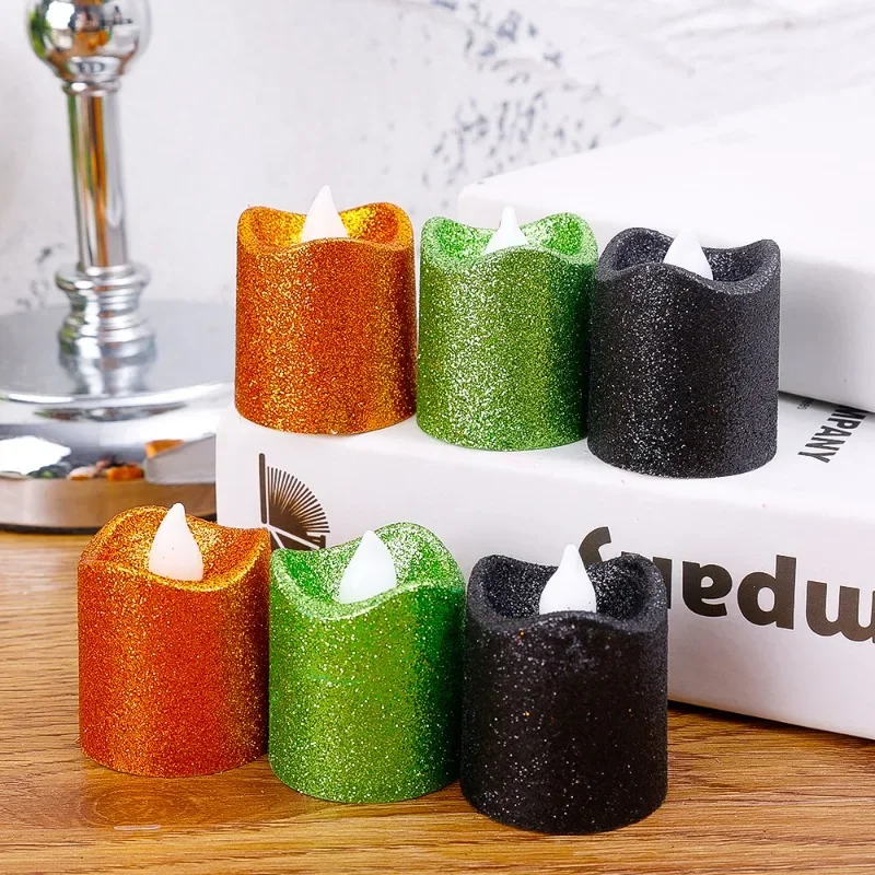lot de 6 bougies Ă paillettes led pour dĂ©co romantique de fĂȘte - Image 4