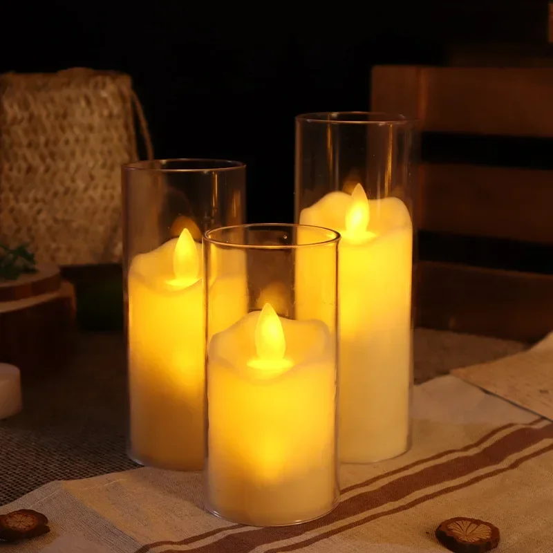 lot de 6 bougies LED en verre acrylique pour mariage et Noël - Image 5