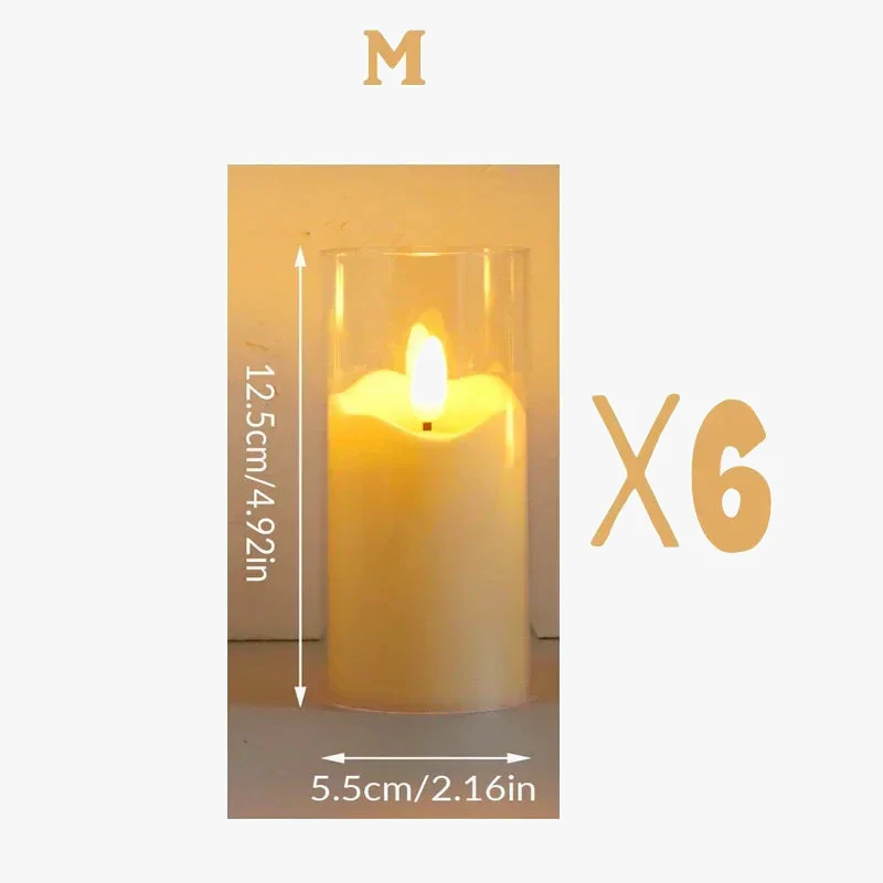 lot de 6 bougies LED en verre acrylique pour mariage et Noël - Image 7