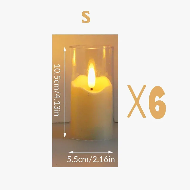 lot de 6 bougies LED en verre acrylique pour mariage et Noël - Image 8