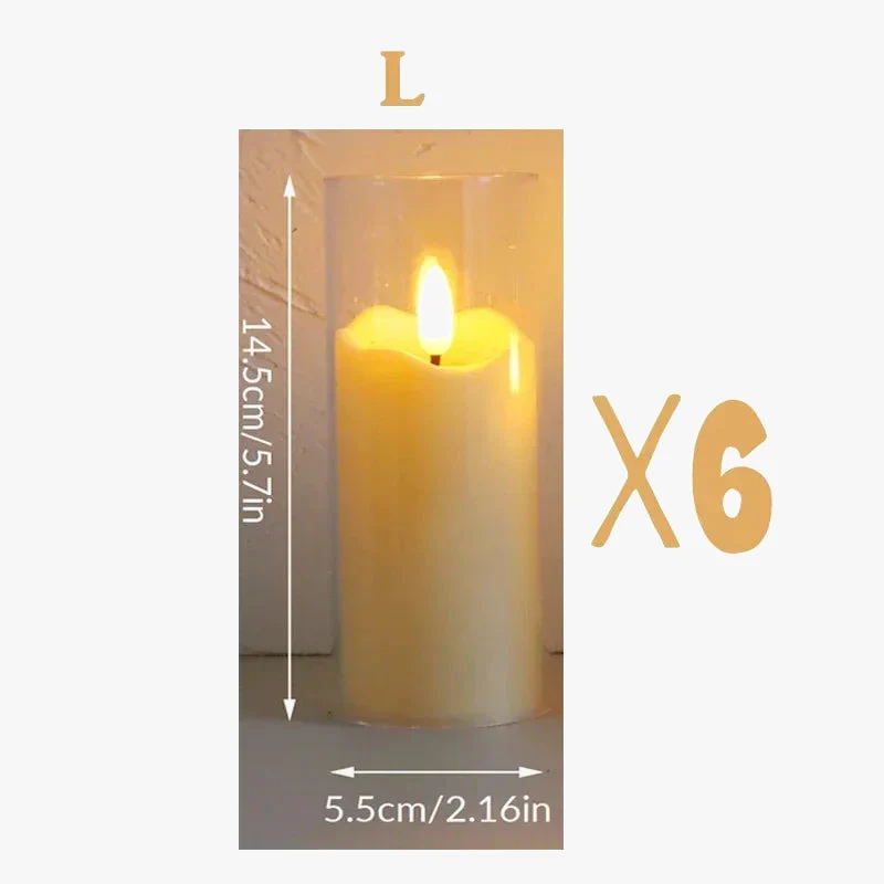 lot de 6 bougies LED en verre acrylique pour mariage et Noël - Image 9