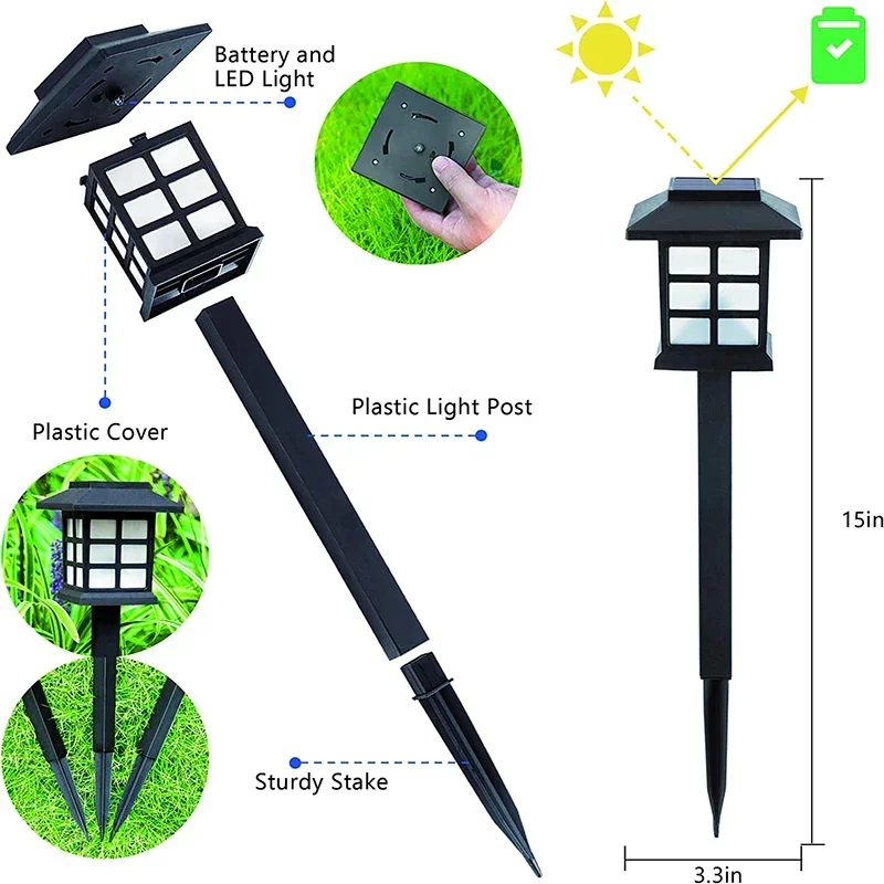 lot de lampes solaires led pour éclairage extérieur décoratif de jardin - Image 4