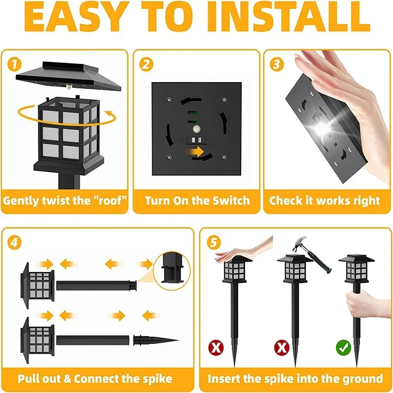 lot de lampes solaires led pour éclairage extérieur décoratif de jardin - Image 6