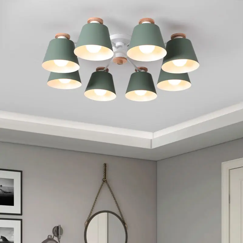 lumiere bois massif moderne e27 salon - Image 14