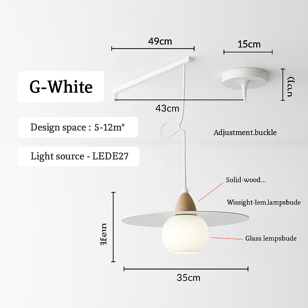 lustre à bras long rotatif réglable moderne pliable et rétractable - Image 21