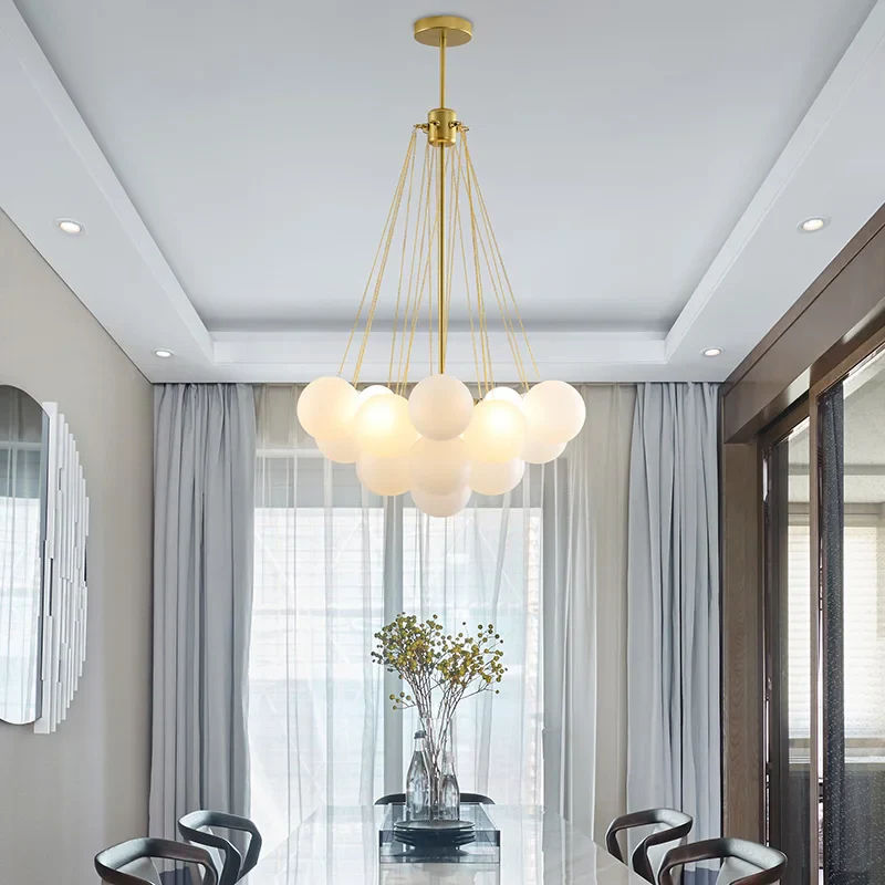 lustre à bulles de verre design nordique pour un intérieur moderne - Image 2
