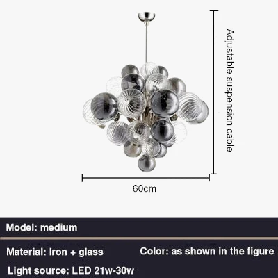 lustre à bulles nordique design créatif pour intérieur élégant - Image 9