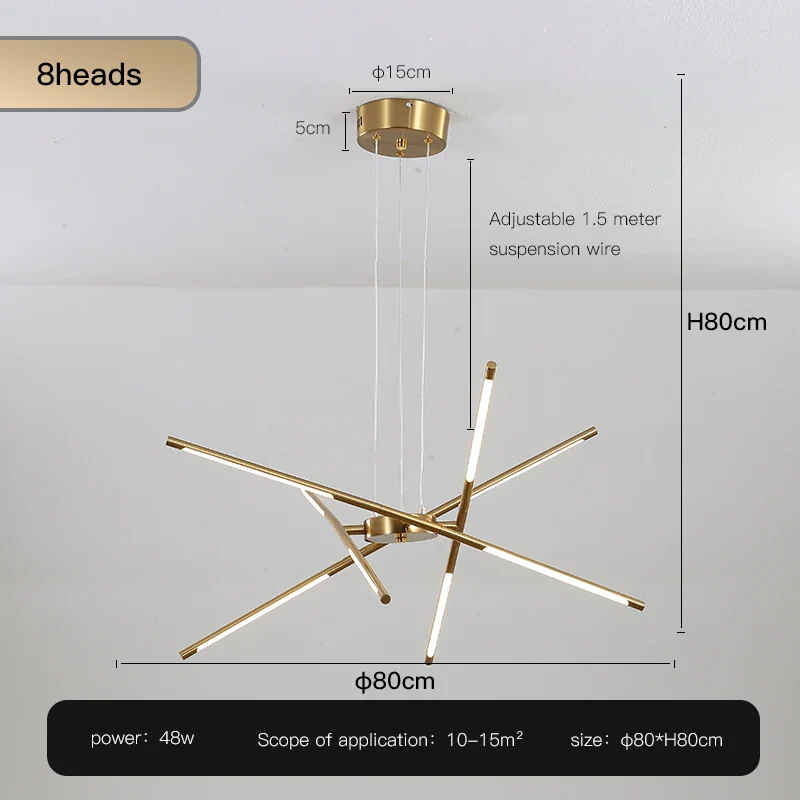 lustre à géométrie nordique pour restaurant avec luminaires à intensité variable - Image 10