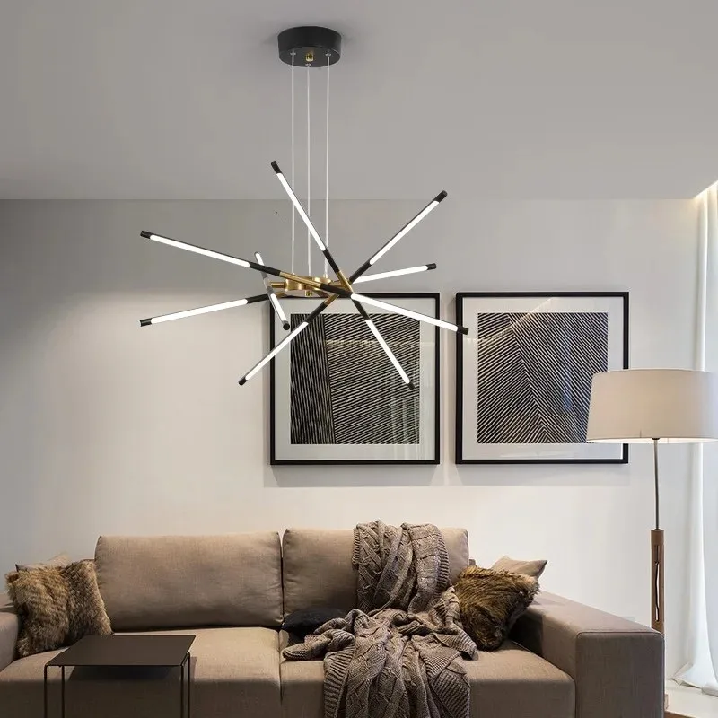 lustre à géométrie nordique pour restaurant avec luminaires à intensité variable - Image 2