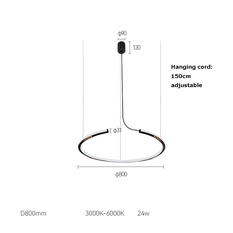 lustre à led à intensité variable nouvelle tendance 2024 - Image 11