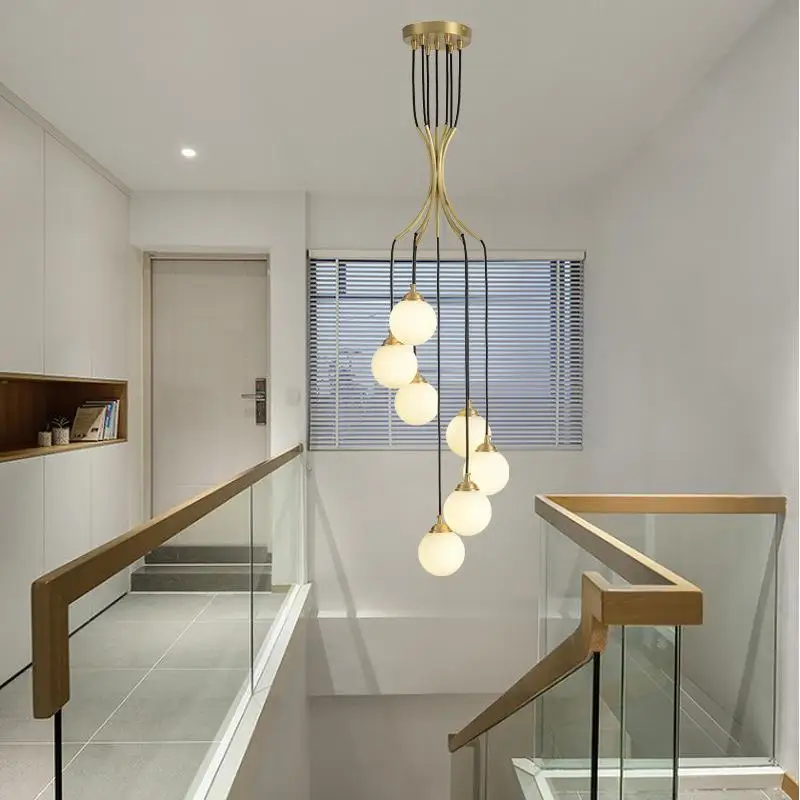 lustre à led art déco en cuivre pour éclairage élégant - Image 2