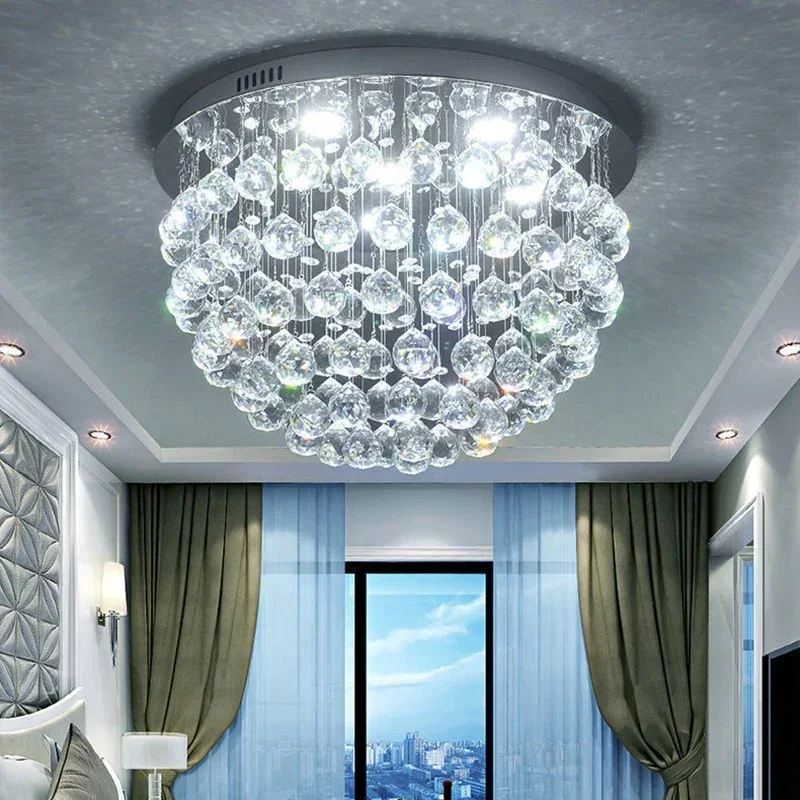 lustre à led avec boules de cristal pour intérieur moderne - Image 2