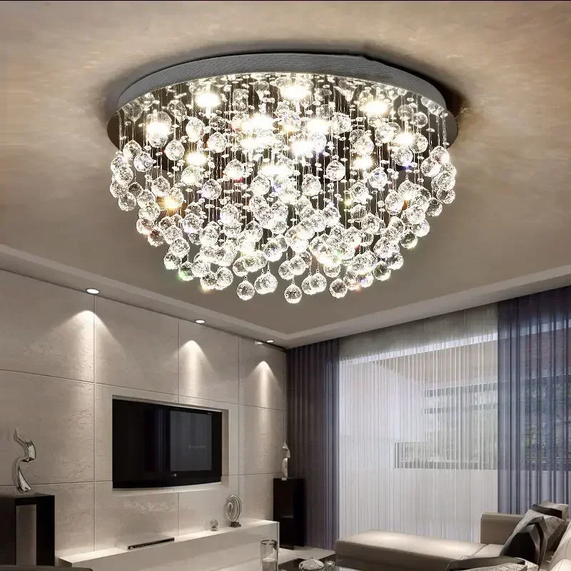 lustre à led avec boules de cristal pour intérieur moderne - Image 3