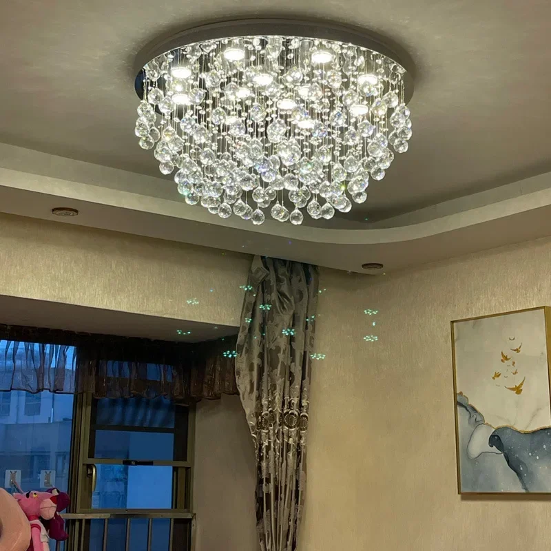 lustre à led avec boules de cristal pour intérieur moderne - Image 4