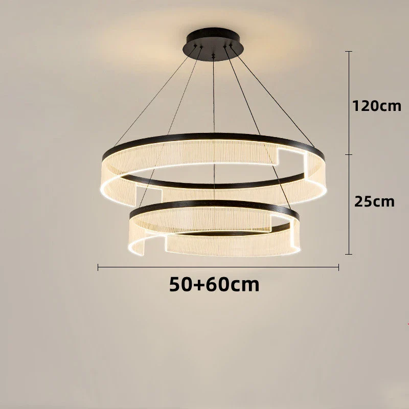 lustre à led circulaire en aluminium et acrylique pour intérieur décoratif - Image 10