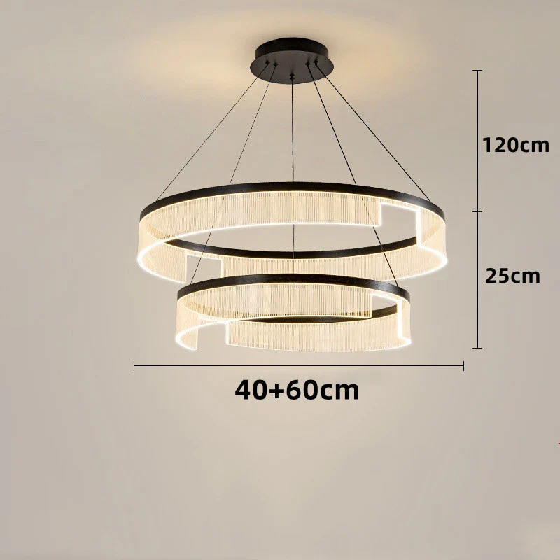 lustre à led circulaire en aluminium et acrylique pour intérieur décoratif - Image 11