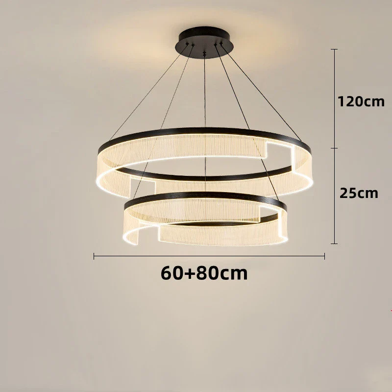 lustre à led circulaire en aluminium et acrylique pour intérieur décoratif - Image 12