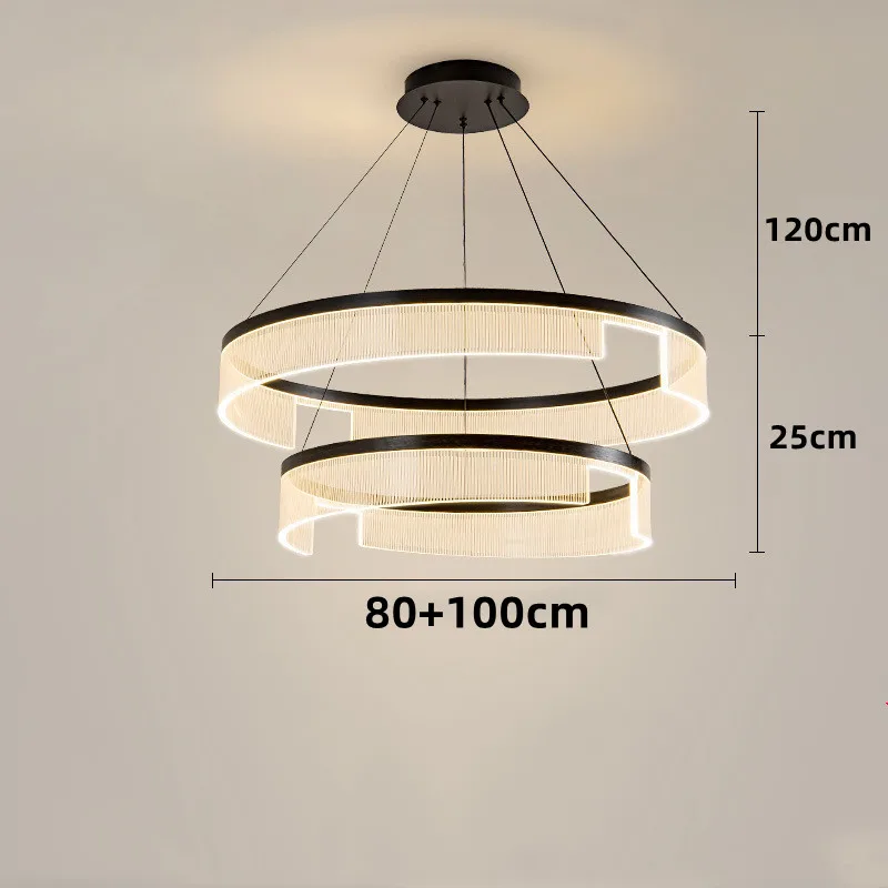 lustre à led circulaire en aluminium et acrylique pour intérieur décoratif - Image 13