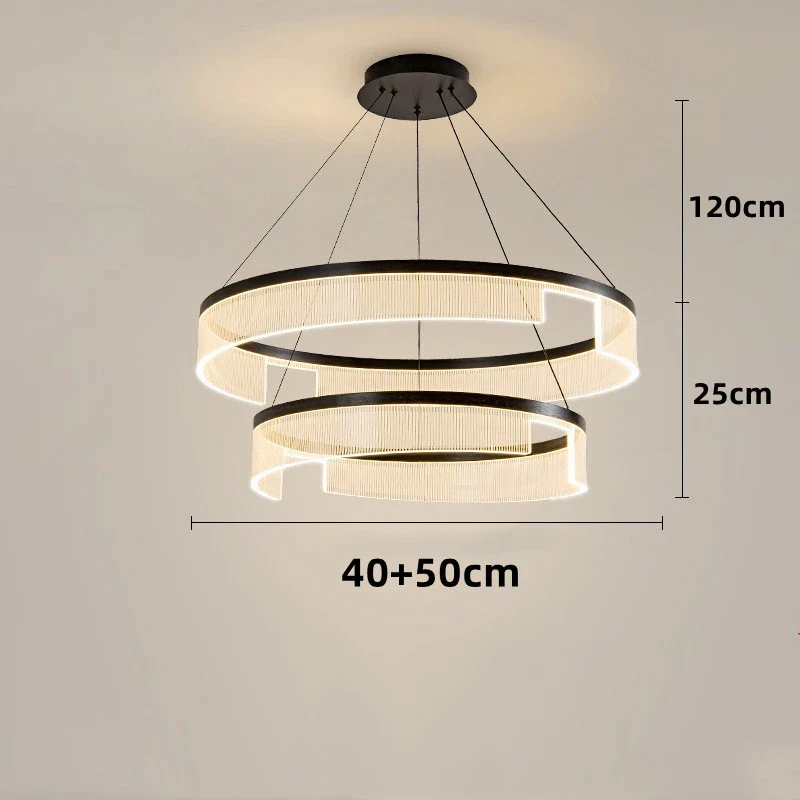 lustre à led circulaire en aluminium et acrylique pour intérieur décoratif - Image 17