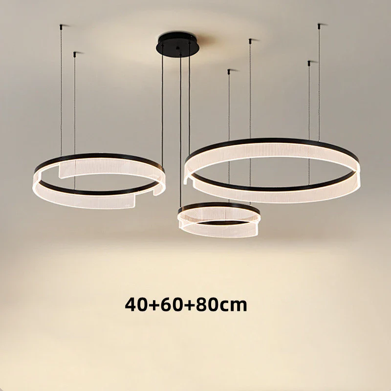 lustre à led circulaire en aluminium et acrylique pour intérieur décoratif - Image 18