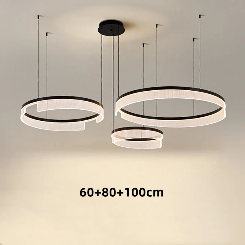 lustre à led circulaire en aluminium et acrylique pour intérieur décoratif - Image 19