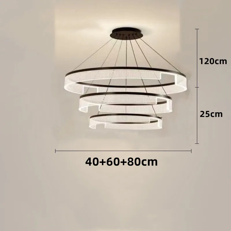 lustre à led circulaire en aluminium et acrylique pour intérieur décoratif - Image 23