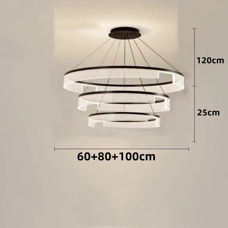 lustre à led circulaire en aluminium et acrylique pour intérieur décoratif - Image 24