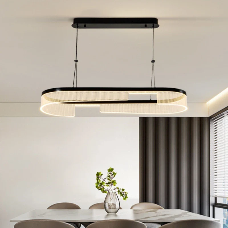 lustre à led circulaire en aluminium et acrylique pour intérieur décoratif - Image 4